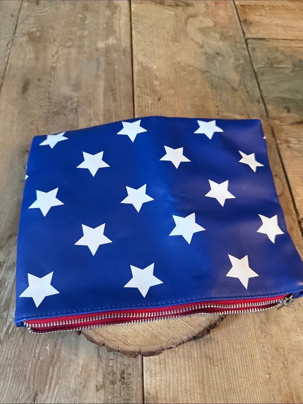 Blue Star Pattern Zip Pouch - Picture 4 of 5